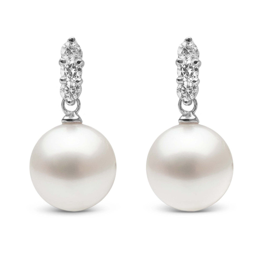 Trio Collection 11.0-12.0 mm White South Sea Pearl and Diamond Earrings