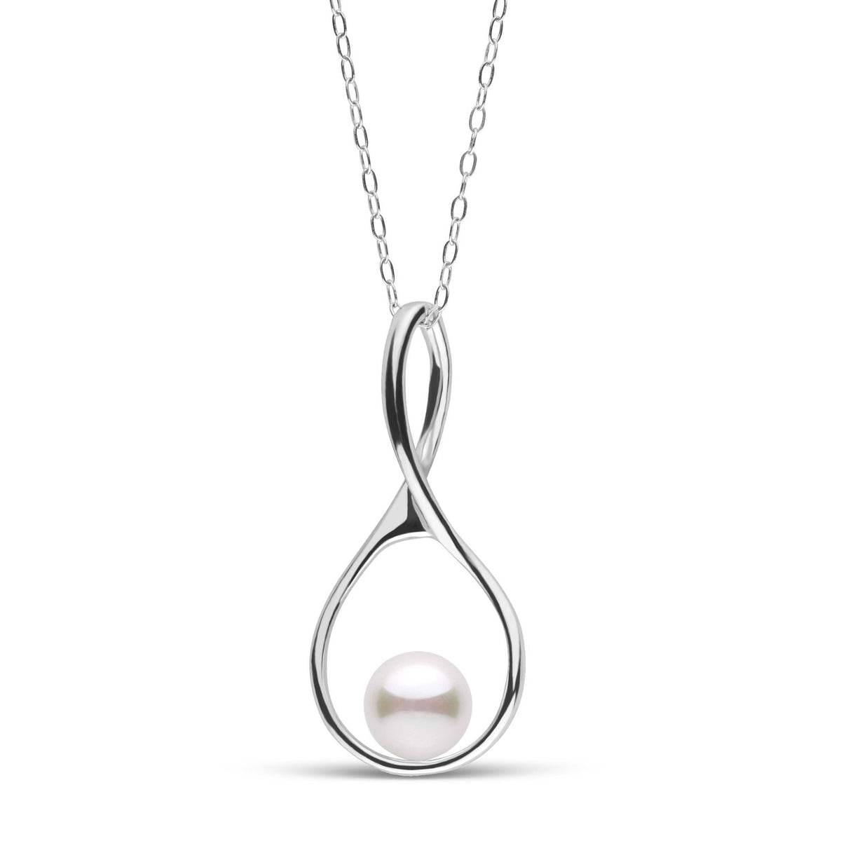 6.5-7.0 mm Akoya Pearl Wishbone Collection Pendant White gold