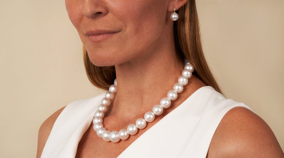 High Quality 8-9mm White South Sea Real Pearl Necklace 18 in