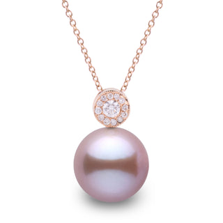 Aura Collection 10.0-11.0 mm Lavender Freshadama Pearl and Diamond Pendant, view 2