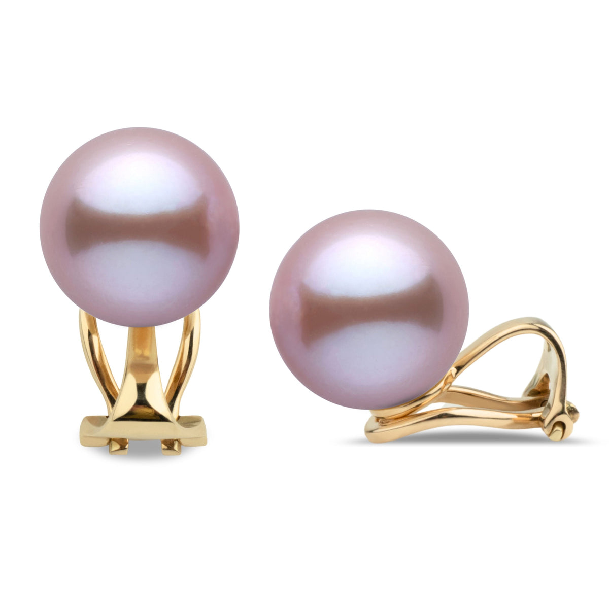Clip Collection 10.0-11.0 mm Lavender Freshadama Pearl Stud Earrings, view 2