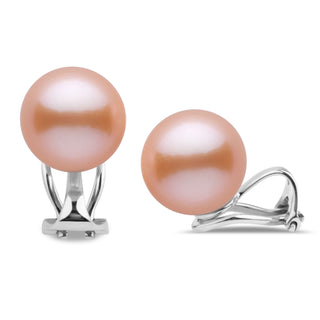 Clip Collection 10.0-11.0 mm Pink to Peach Freshadama Pearl Stud Earrings, view 2