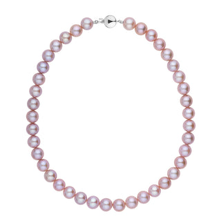 lavender Freshadama freshwater pearl necklace with 10–11 mm near-round pearls