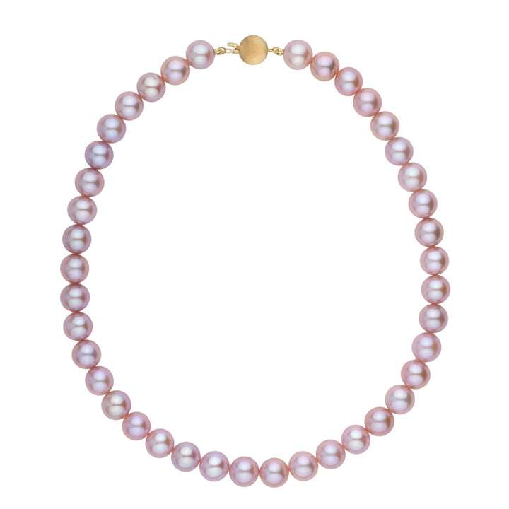 elegant lavender pearl necklace with 10–11 mm round freshwater pearls