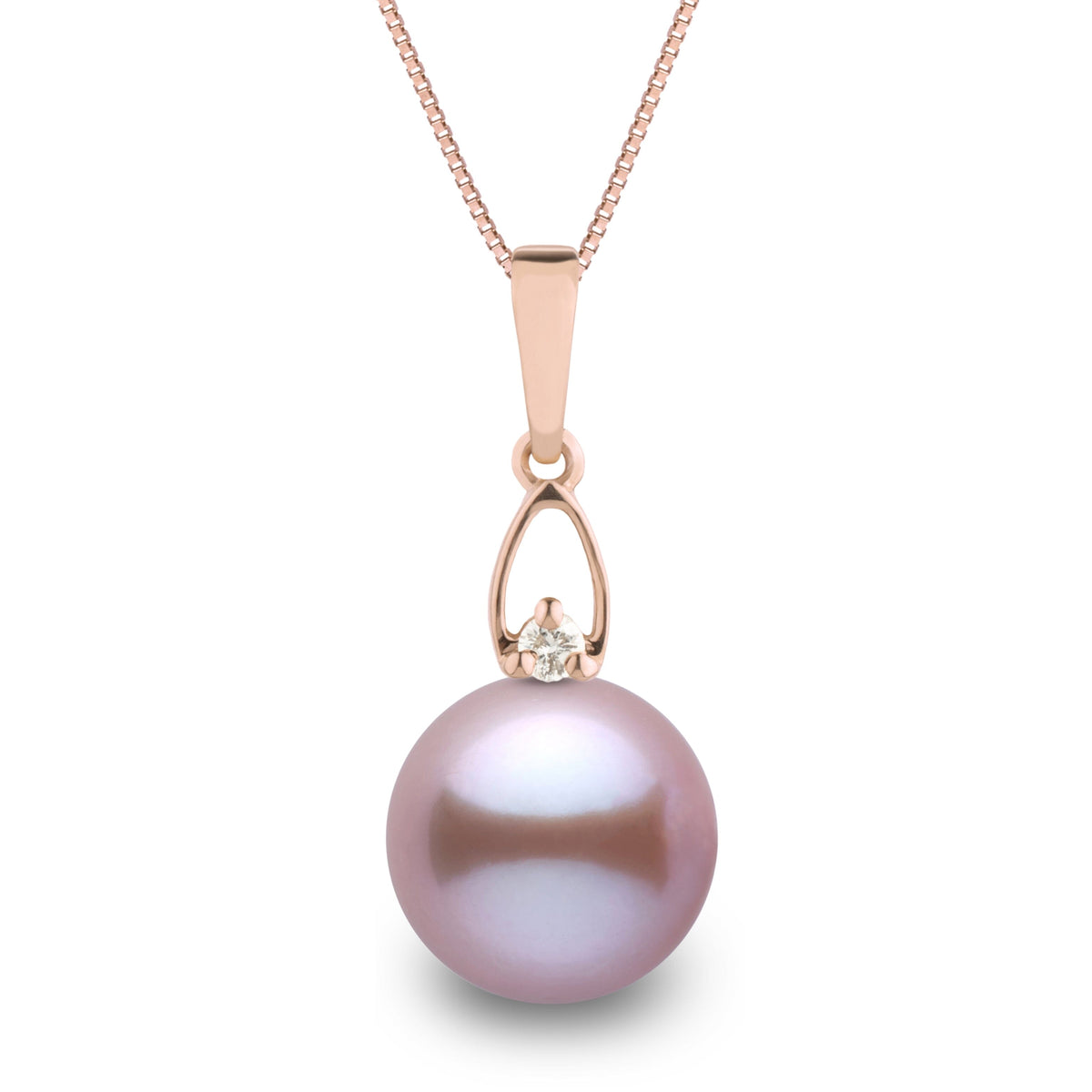Juliet Collection 10.0-11.0 mm Lavender Freshadama Pearl and Diamond Pendant, view 2