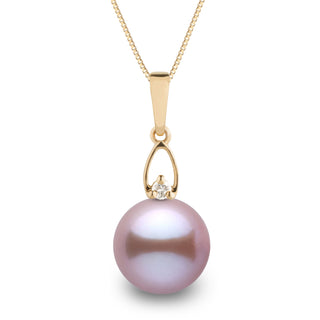 Juliet Collection 10.0-11.0 mm Lavender Freshadama Pearl and Diamond Pendant, view 3