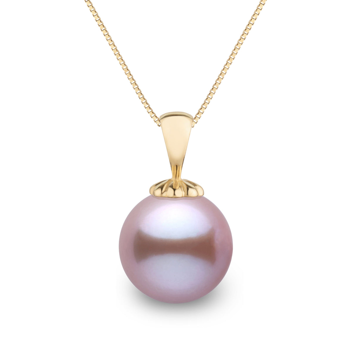 Classic Collection 10.0-11.0 mm Lavender Freshadama Pearl Pendant in 14K White Gold on a Box Chain