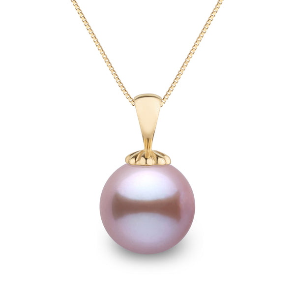 Classic Collection 10.0-11.0 mm Lavender Freshadama Pearl Pendant in 14K White Gold on a Box Chain