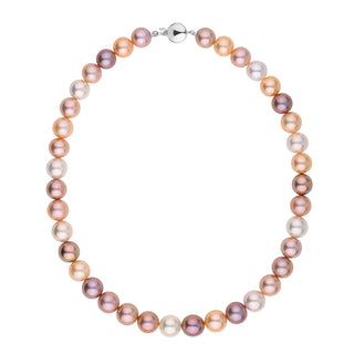 10–11 mm multicolor Freshadama pearl strand in peach, lavender, rose and cream tones