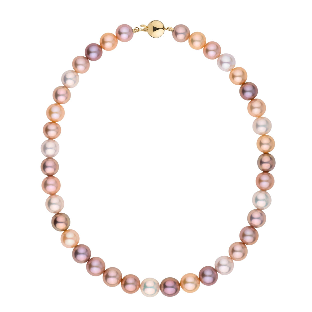 10.0-11.0 mm Multicolor Freshadama Freshwater Pearl Necklace YG polished