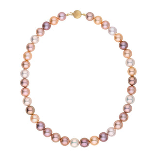 elegant 10–11 mm multicolor freshwater pearl necklace with natural pastel pearl colors