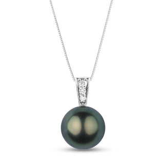 Desire Collection 10.0-11.0 mm Tahitian Pearl and Diamond Pendant