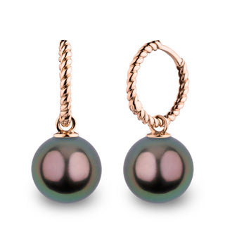 Rope Collection 10.0-11.0 mm Tahitian Pearl Earrings