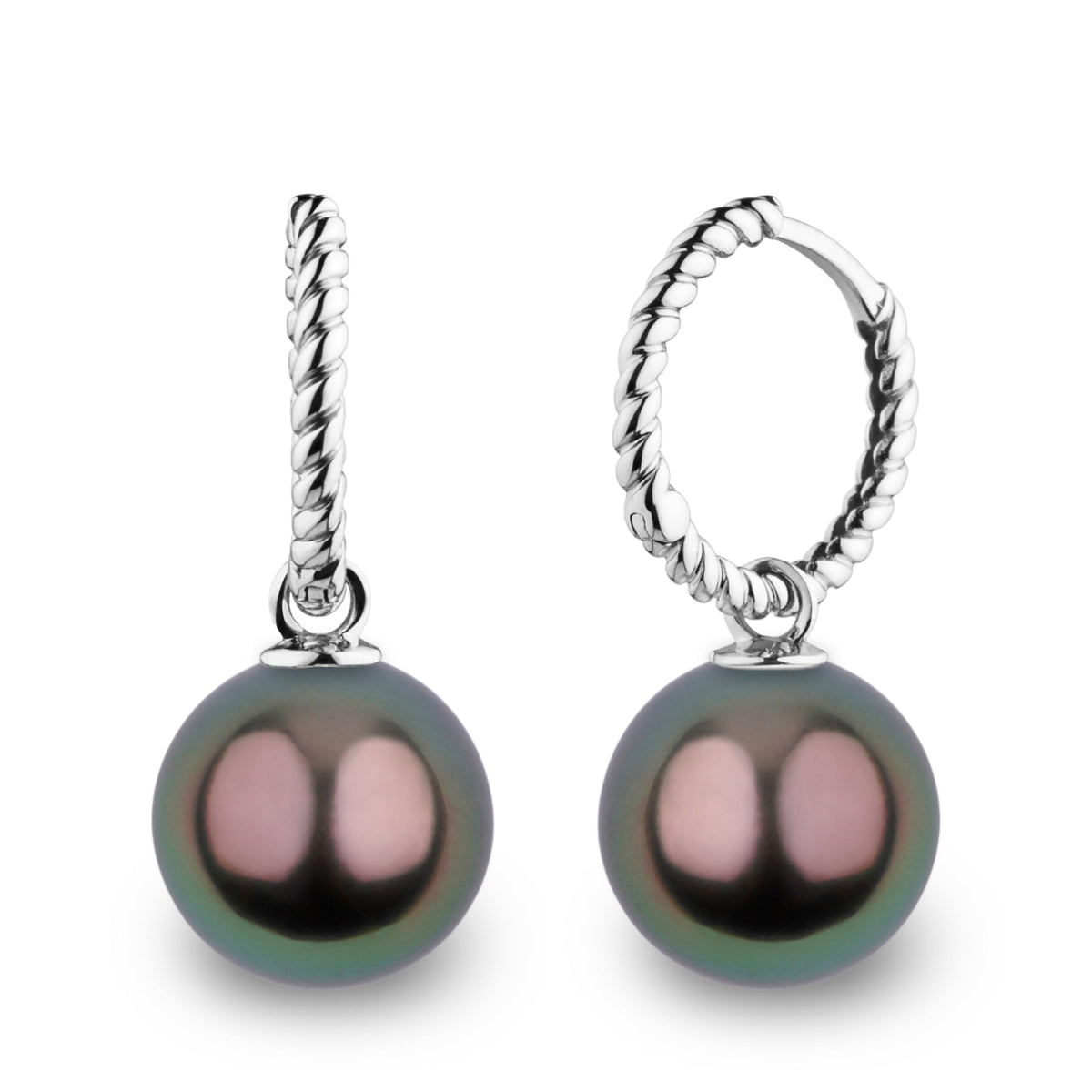 Rope Collection 10.0-11.0 mm Tahitian Pearl Earrings