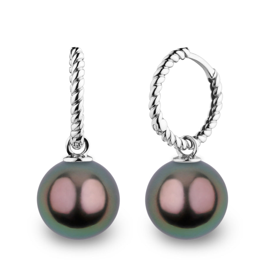 Rope Collection 10.0-11.0 mm Tahitian Pearl Earrings