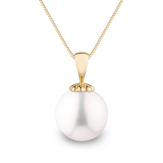 Classic Collection 10.0-11.0 mm White Freshadama Pearl Pendant in 14K White Gold on a Box Chain
