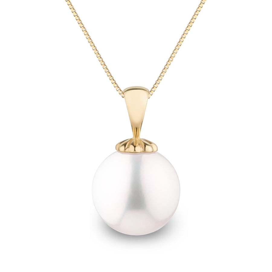 Classic Collection 10.0-11.0 mm White Freshadama Pearl Pendant in 14K White Gold on a Box Chain