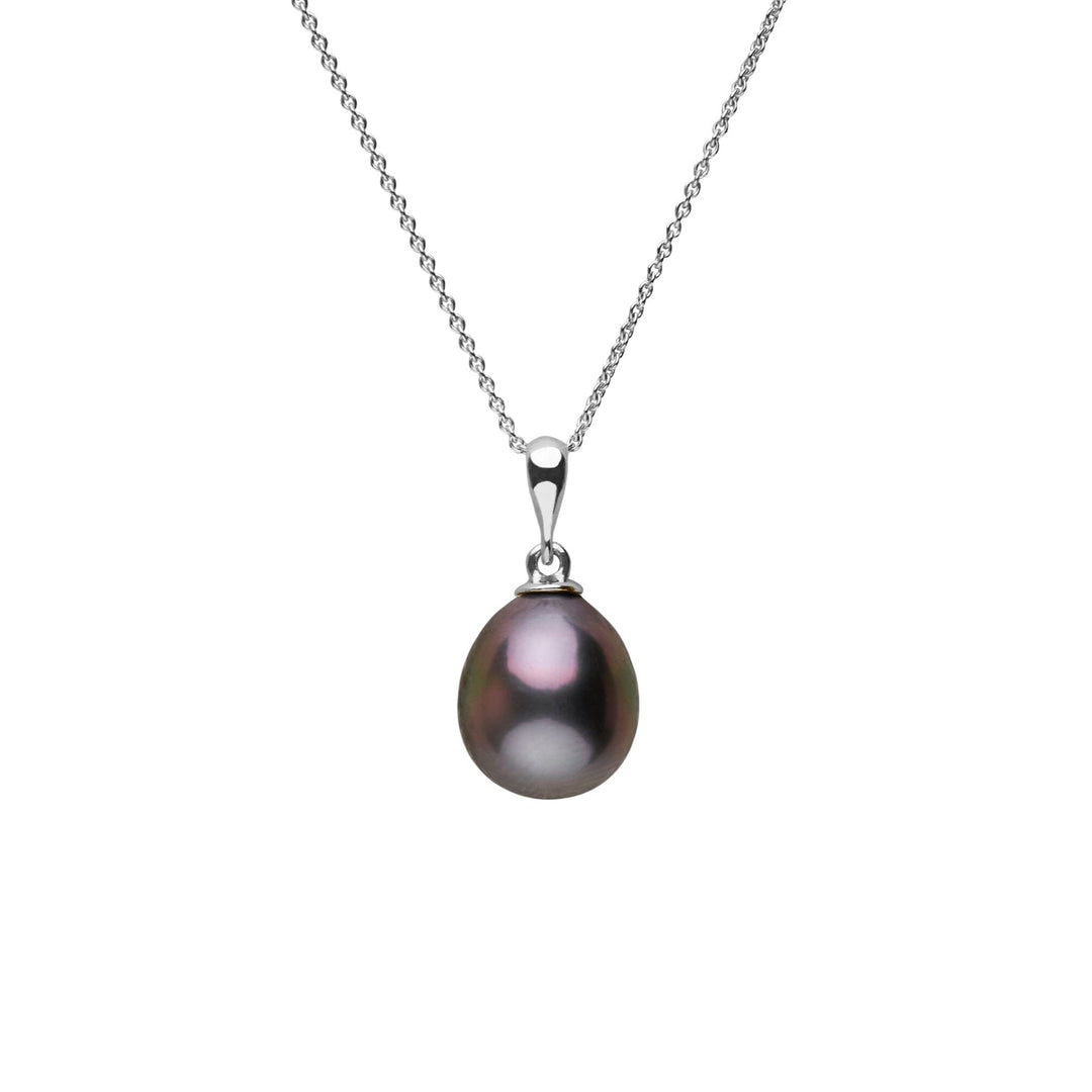 Dew Collection 10.0-11.0 mm Tahitian Drop Pearl Adjustable Chain Pendant White Gold
