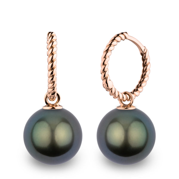 Rope Collection 11.0-12.0 mm Tahitian Pearl Earrings
