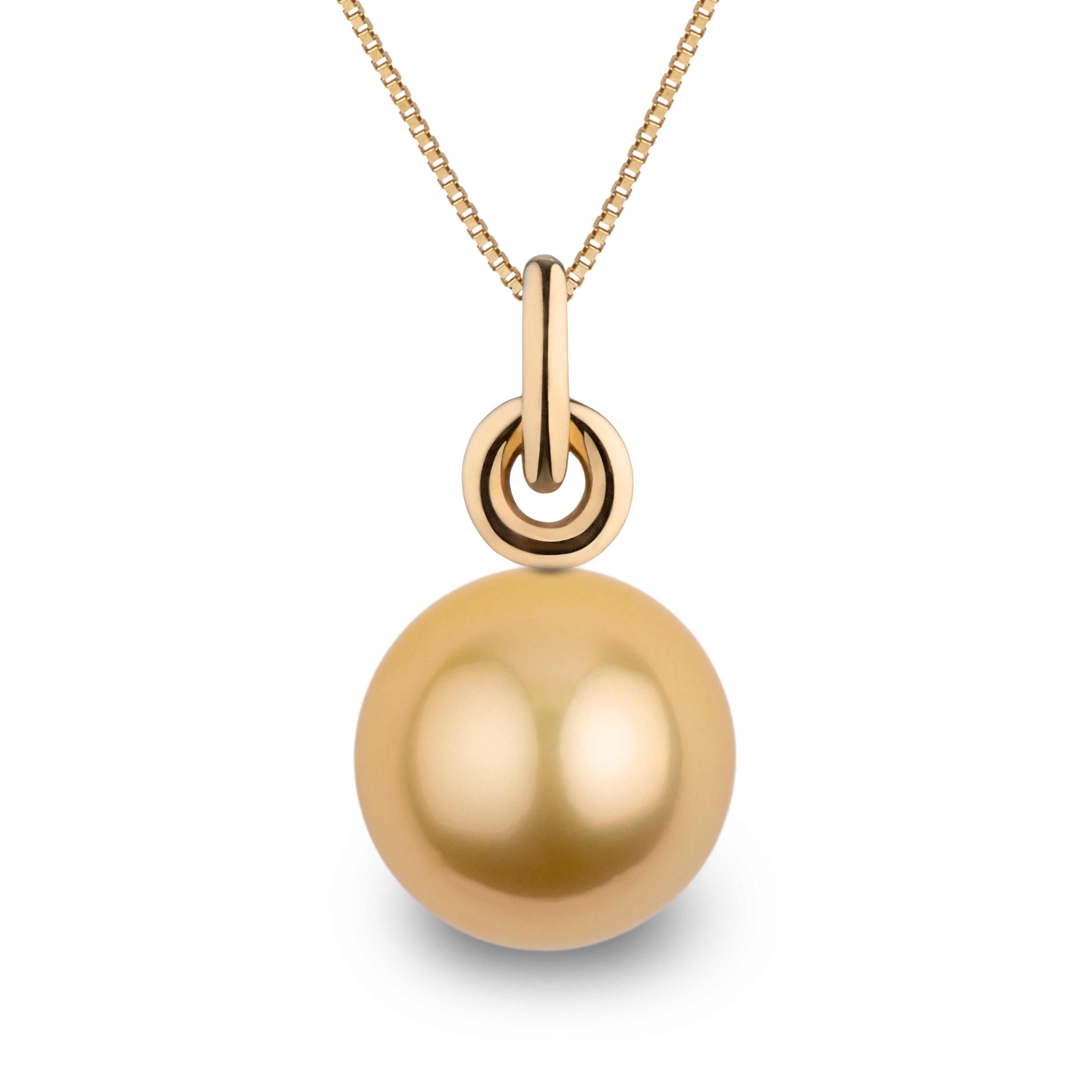 Double Loop 12.0-13.0 mm Golden South Sea Pearl Pendant – Pearl