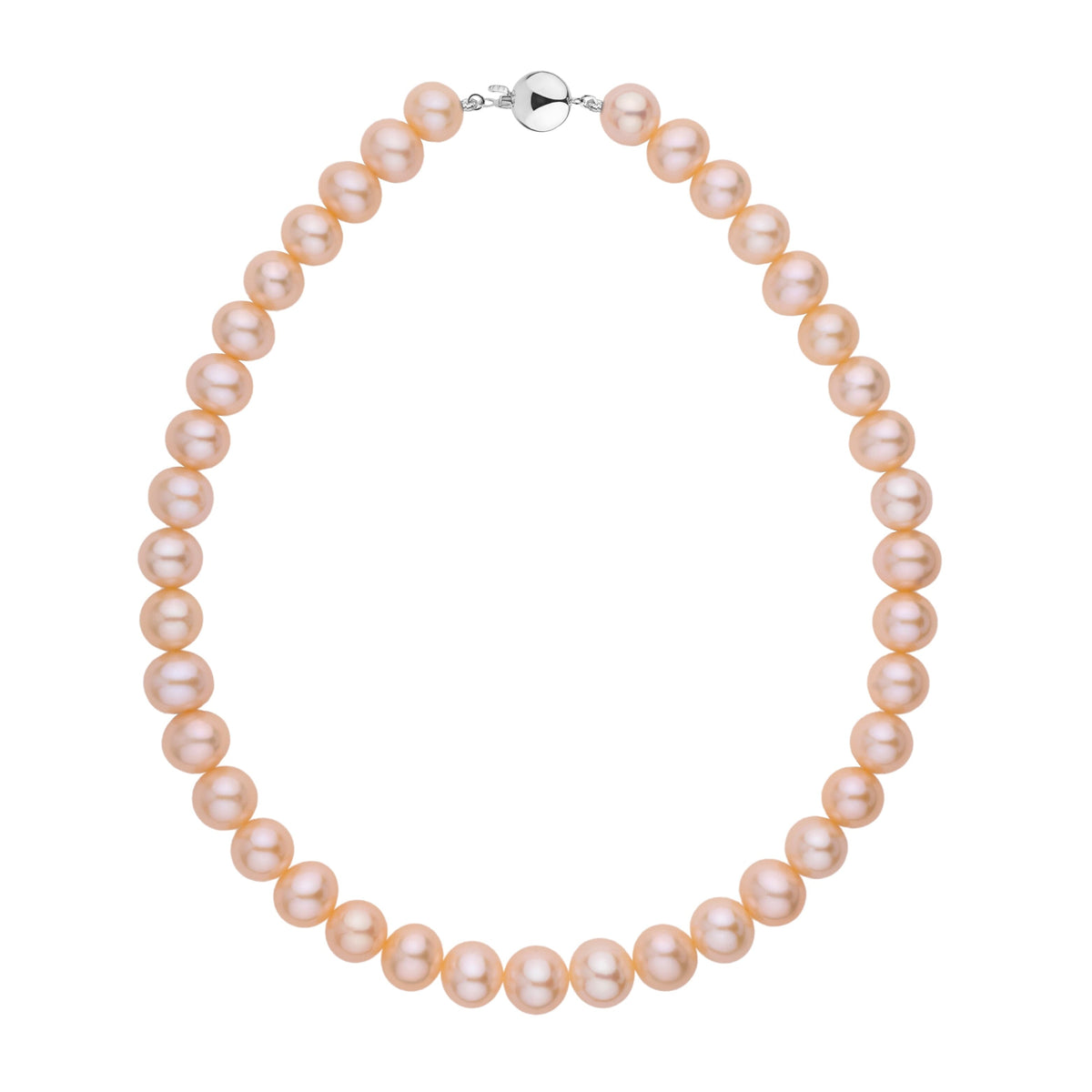 10.5-11.5 mm AA+ Pink to Peach Freshwater Pearl Necklace wg