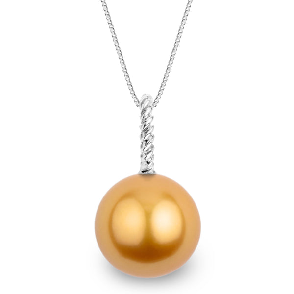 Rope Collection 13.0-14.0 mm Golden South Sea Pearl Pendant