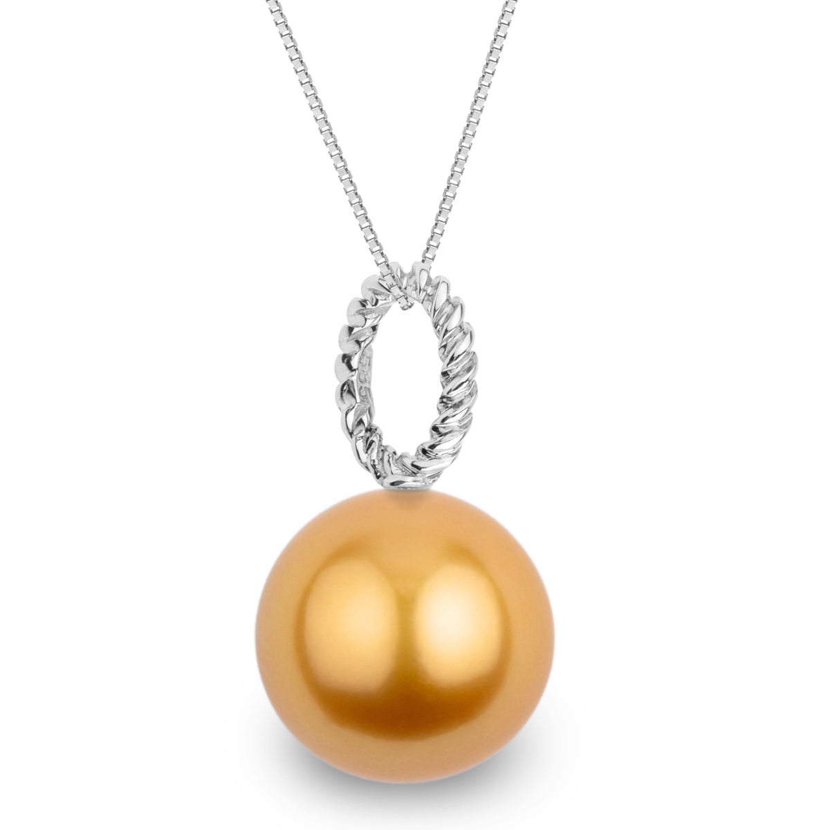 Rope Collection 13.0-14.0 mm Golden South Sea Pearl Pendant