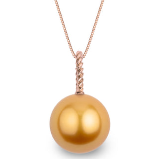 Rope Collection 14.0-15.0 mm Golden South Sea Pearl Pendant