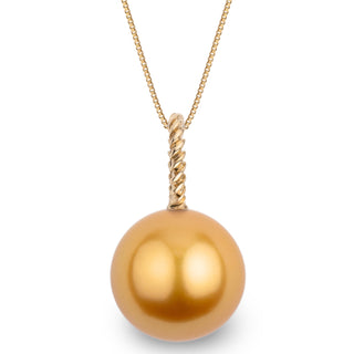 Rope Collection 14.0-15.0 mm Golden South Sea Pearl Pendant