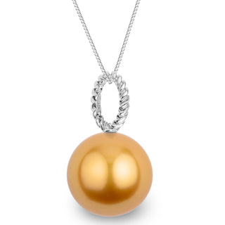 Rope Collection 14.0-15.0 mm Golden South Sea Pearl Pendant