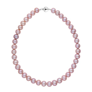 10.5-11.5 mm AA+ Lavender Freshwater Pearl Necklace white gold