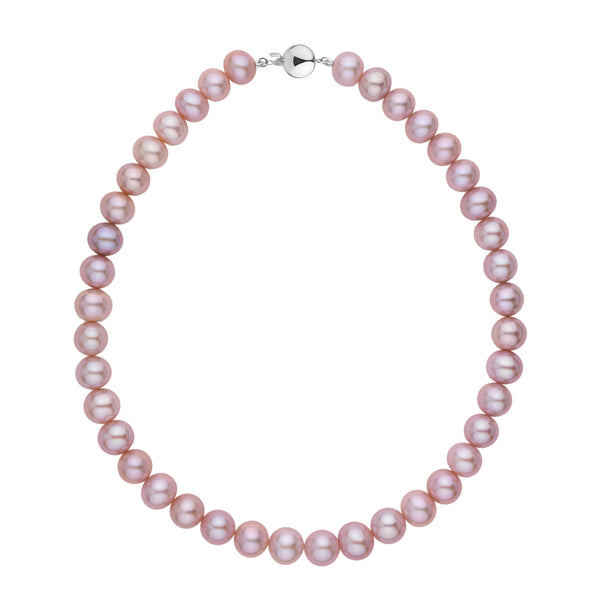 10.5-11.5 mm AA+ Lavender Freshwater Pearl Necklace white gold