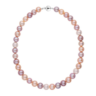 10.5-11.5 mm AA+ Multicolor Freshwater Pearl Necklace white gold