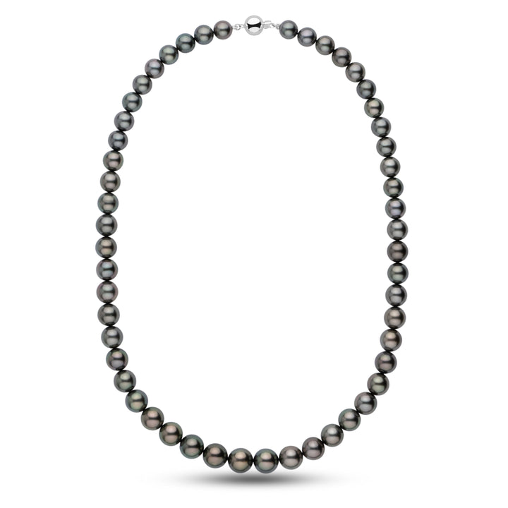 8.4-10.9 mm AA+/AAA Tahitian Round Pearl Necklace, 21 Inches