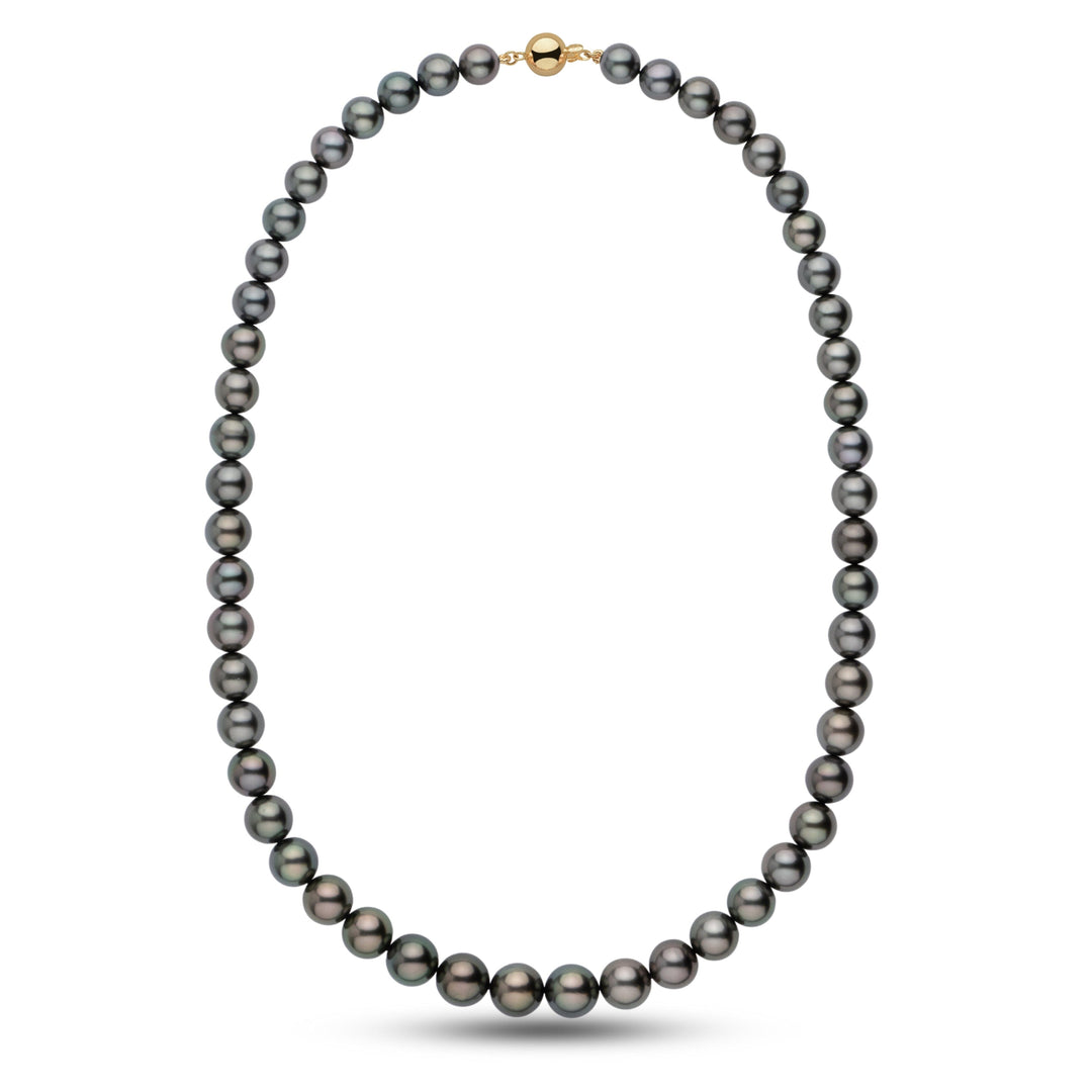 8.4-10.9 mm AA+/AAA Tahitian Round Pearl Necklace, 21 Inches