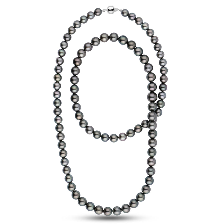 8.4-11.0 mm AA+/AAA Tahitian Round Pearl Necklace, 35 Inches