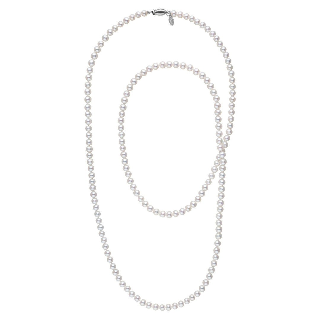 5.5-6.0 mm White Freshadama Freshwater Pearl 35 Inch Necklace