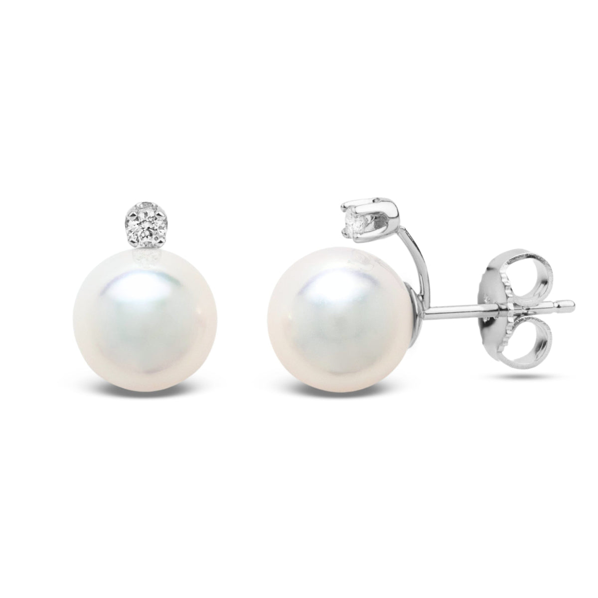 Starlight Collection 6.5-7.0 mm Akoya Pearl and Diamond Earrings