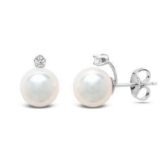 Starlight Collection 6.5-7.0 mm Akoya Pearl and Diamond Earrings