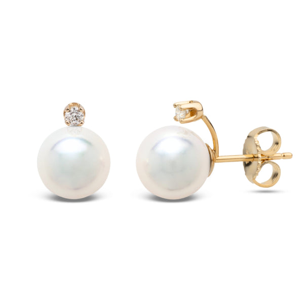 Starlight Collection 6.5-7.0 mm Akoya Pearl and Diamond Earrings