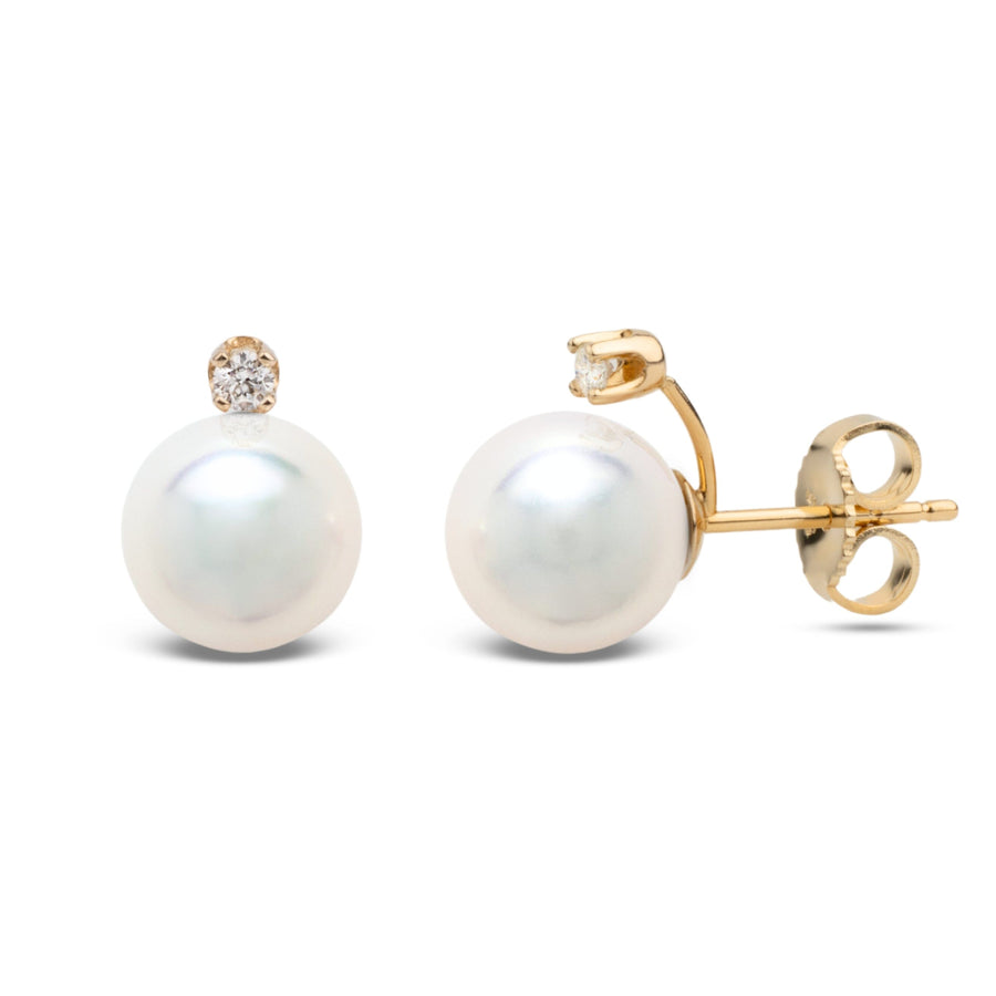 Starlight Collection 6.5-7.0 mm Akoya Pearl and Diamond Earrings
