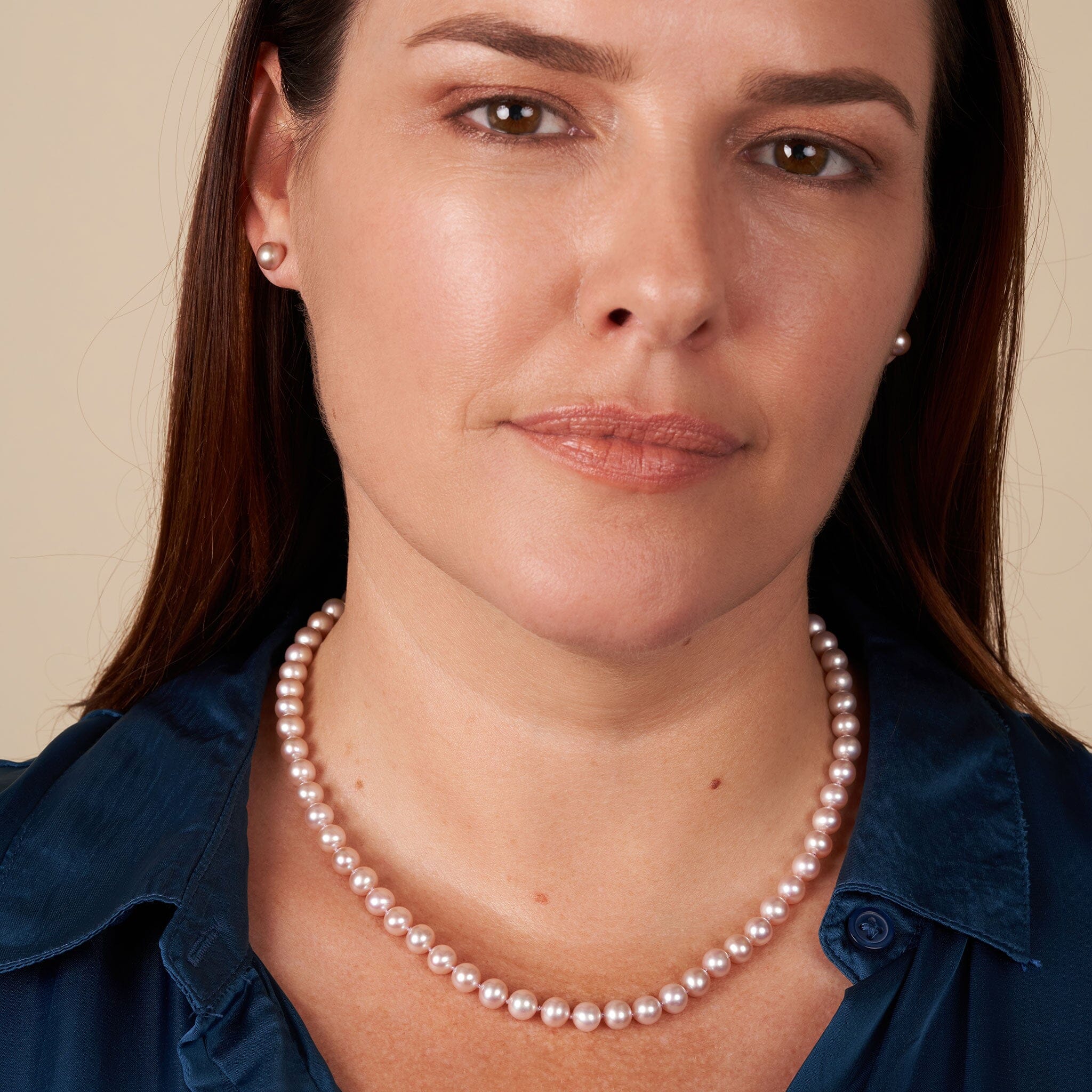 Lavender Pearl Lariat Type Necklace
