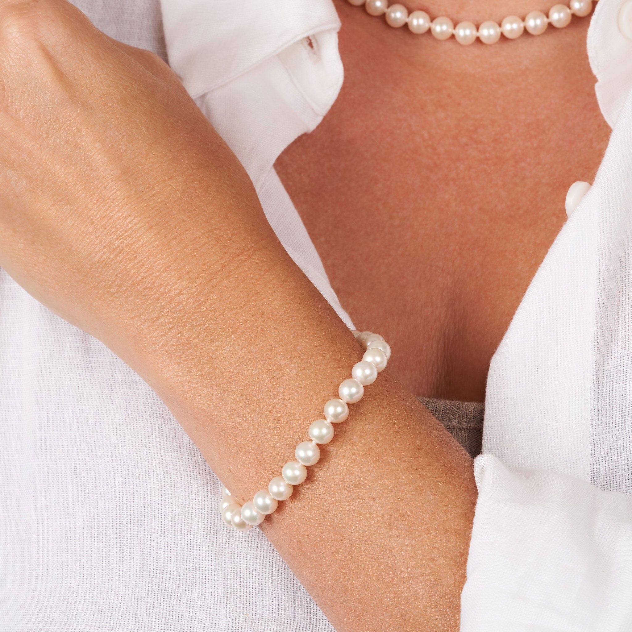 Freshwater Pearl Stretch Bracelet | Jewlr