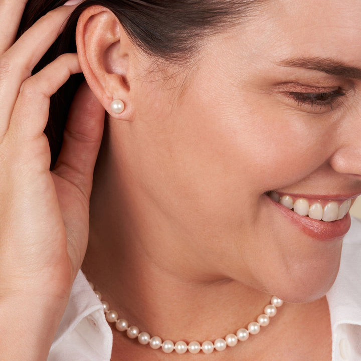 6.5-7.0 mm AAA White Freshwater Pearl Stud Earrings