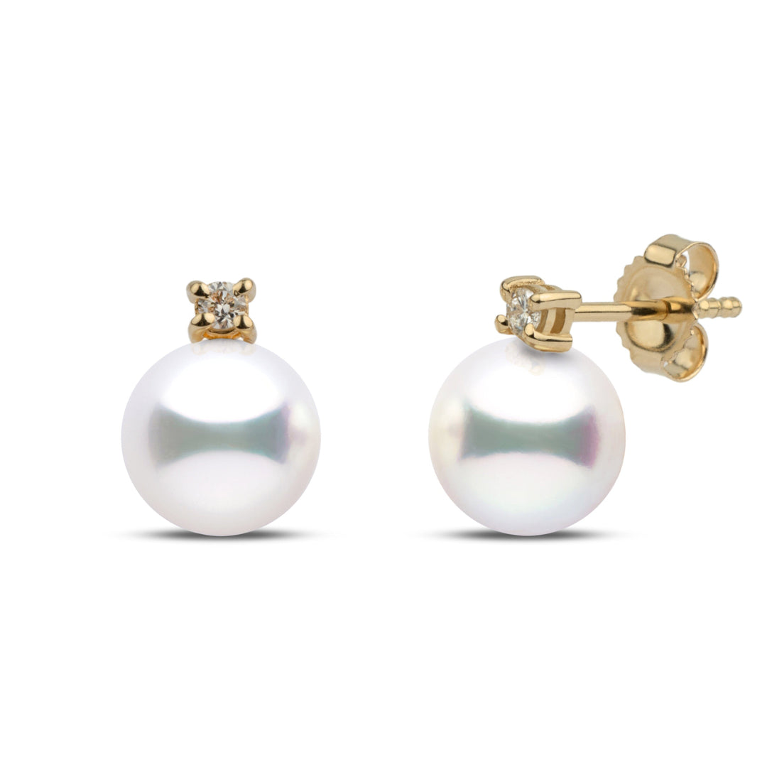 Starlight Collection mm Akoya Pearl and Diamond Earrings