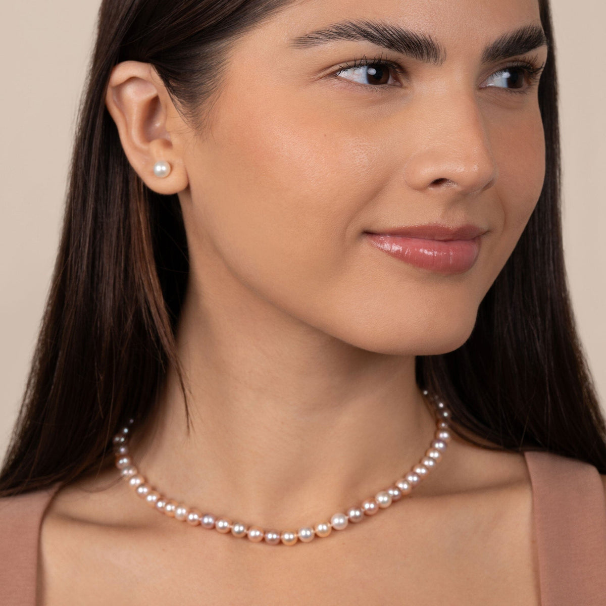 2 pieces, 6.5-7 mm multicolor freshwater pearl set in 16 inches