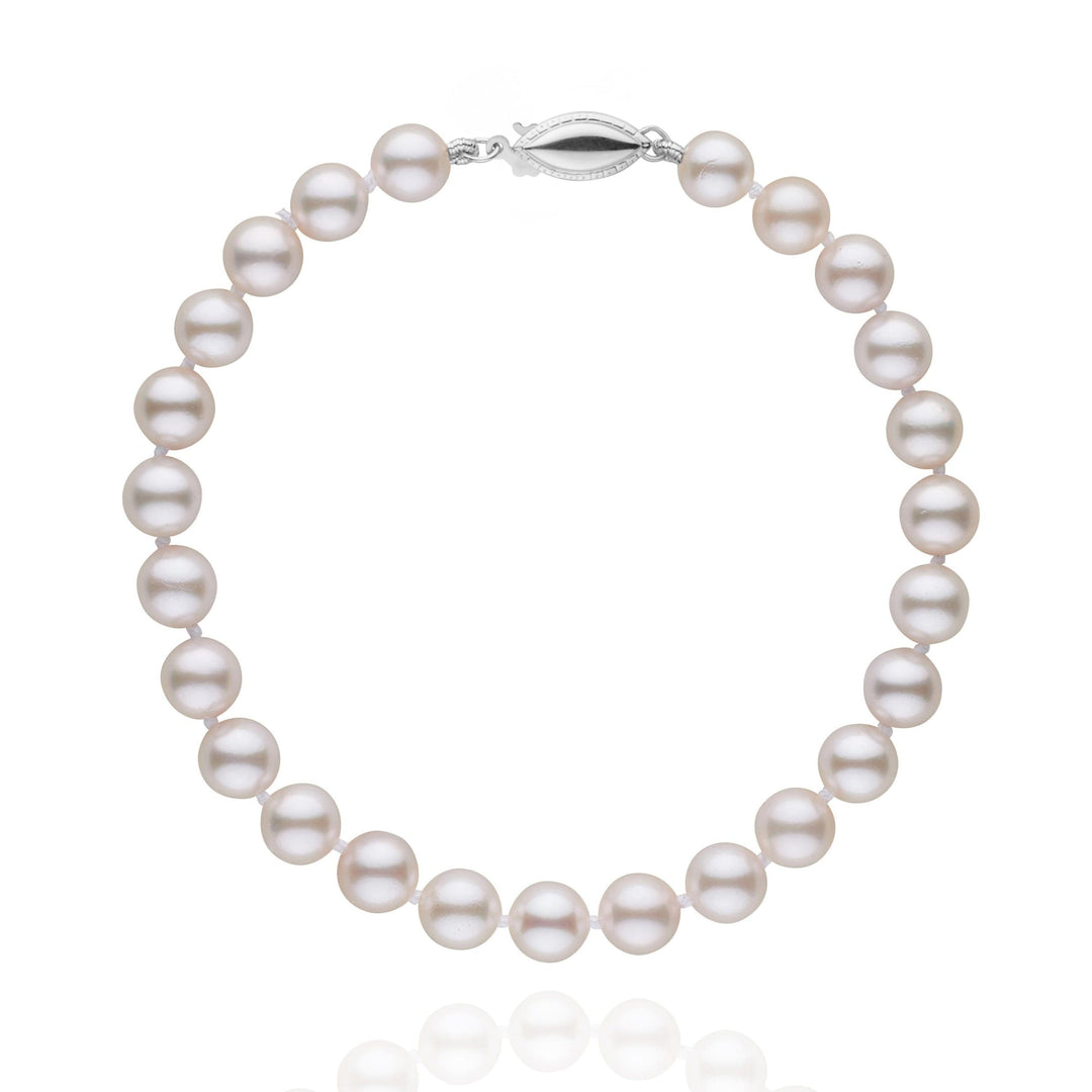 6.0-6.5 mm White Akoya AA+ Pearl Bracelet