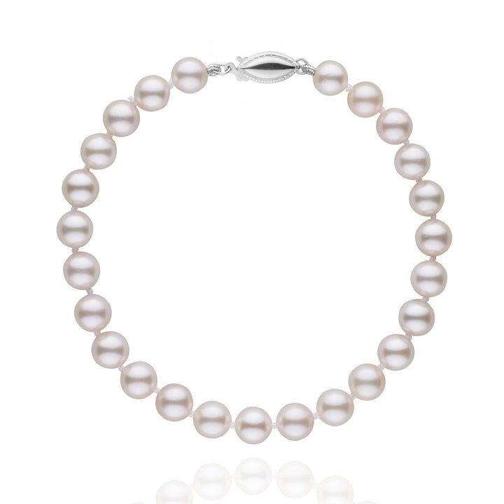 6.0-6.5 mm White Akoya AA+ Pearl Bracelet