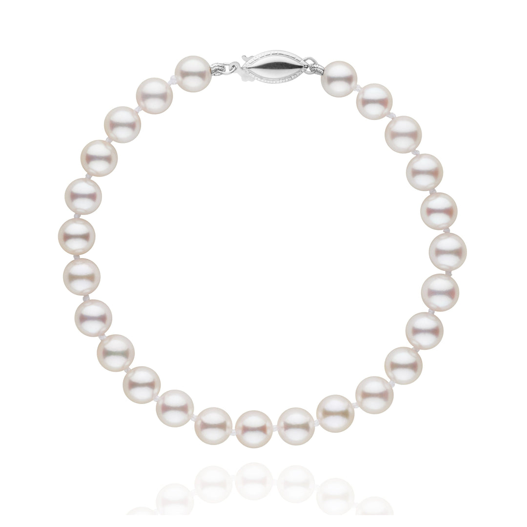6.0-6.5 mm White Akoya AAA Pearl Bracelet