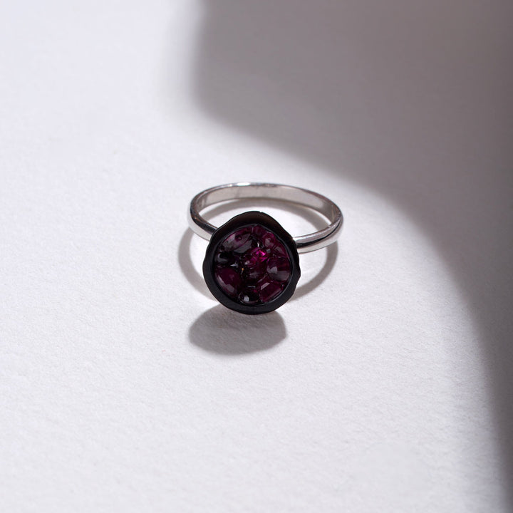 Tahitian Pearl Geode Ring With Ruby